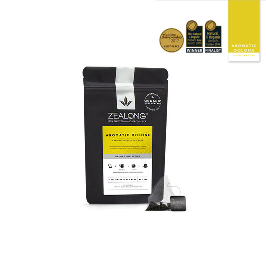 Zealong ORGANIC AROMATIC OOLONG TEA, bag with awards